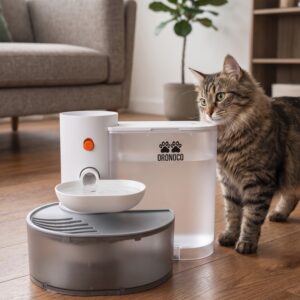 Fountain automatic fresh water voor cats waterdispenser wireless filterless 2000mAh - white
